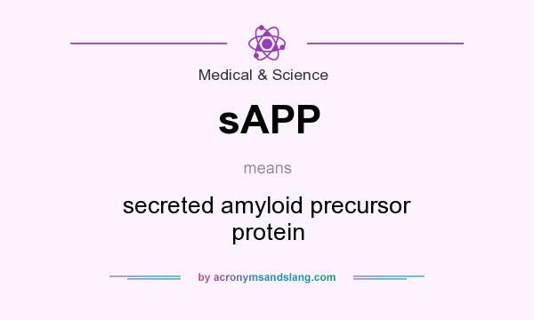 What does sAPP mean? It stands for secreted amyloid precursor protein