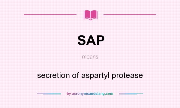 What does SAP mean? It stands for secretion of aspartyl protease