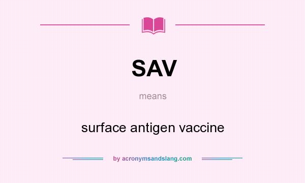 What does SAV mean? It stands for surface antigen vaccine