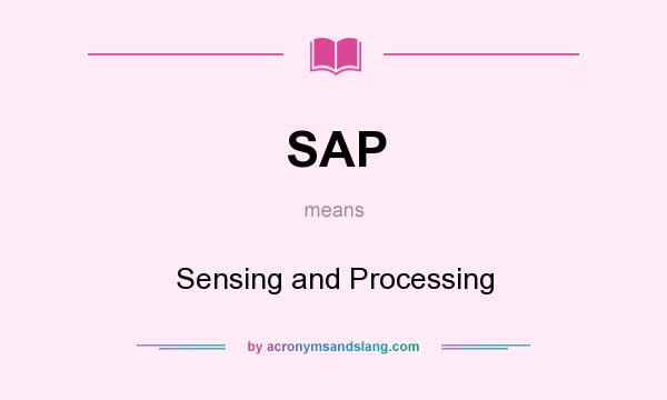What does SAP mean? It stands for Sensing and Processing