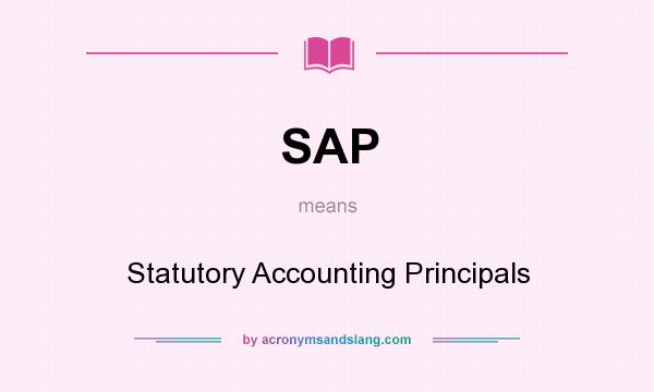 What does SAP mean? It stands for Statutory Accounting Principals