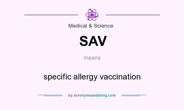 What does SAV mean? It stands for specific allergy vaccination