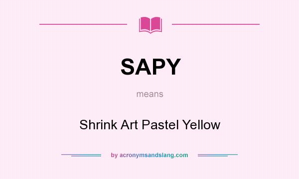 What does SAPY mean? It stands for Shrink Art Pastel Yellow