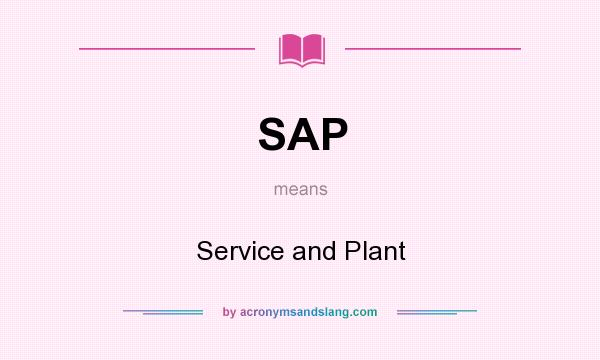 What does SAP mean? It stands for Service and Plant