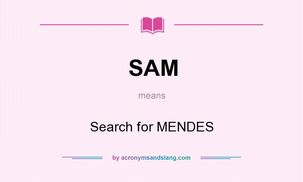 What does SAM mean? It stands for Search for MENDES