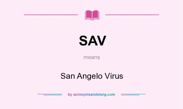 What does SAV mean? It stands for San Angelo Virus
