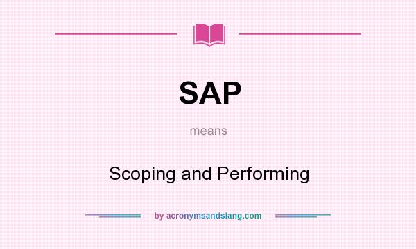 What does SAP mean? It stands for Scoping and Performing