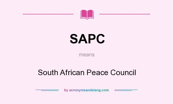 What does SAPC mean? It stands for South African Peace Council