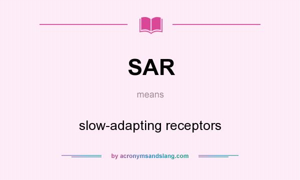 What does SAR mean? It stands for slow-adapting receptors