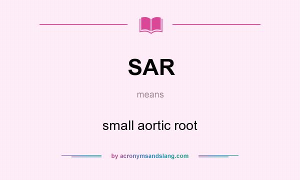 What does SAR mean? It stands for small aortic root