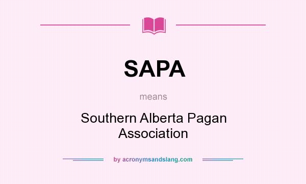 What does SAPA mean? It stands for Southern Alberta Pagan Association