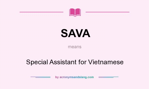 What does SAVA mean? It stands for Special Assistant for Vietnamese