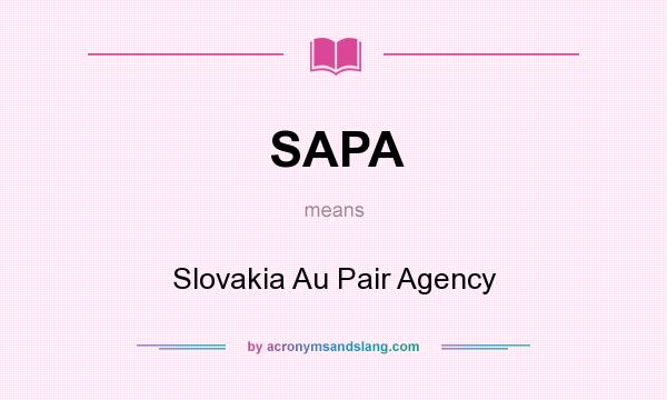 What does SAPA mean? It stands for Slovakia Au Pair Agency