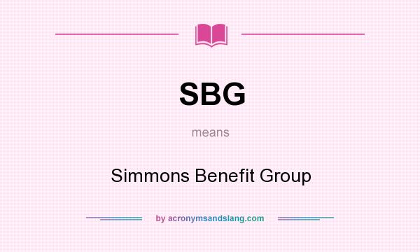 What does SBG mean? It stands for Simmons Benefit Group