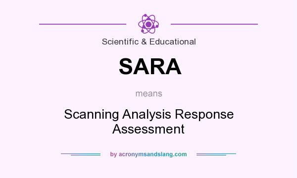What does SARA mean? It stands for Scanning Analysis Response Assessment