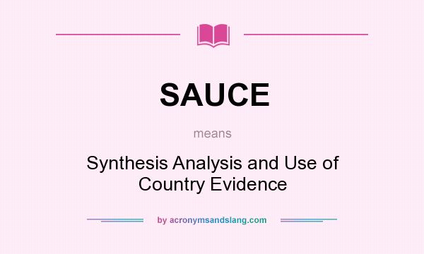 What does SAUCE mean? It stands for Synthesis Analysis and Use of Country Evidence