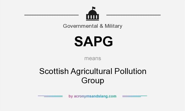 What does SAPG mean? It stands for Scottish Agricultural Pollution Group