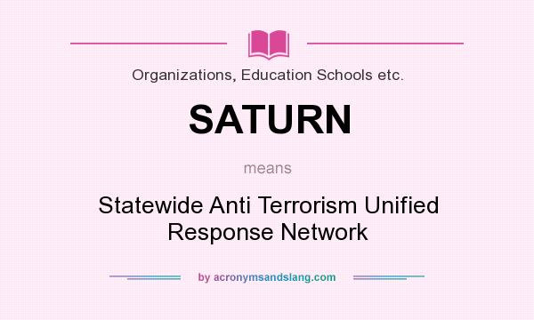 What does SATURN mean? It stands for Statewide Anti Terrorism Unified Response Network