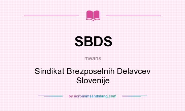 What does SBDS mean? It stands for Sindikat Brezposelnih Delavcev Slovenije