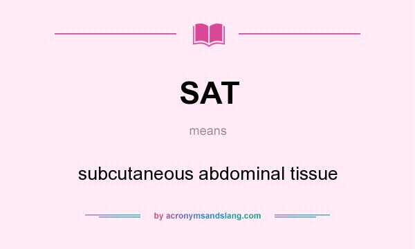 What does SAT mean? It stands for subcutaneous abdominal tissue