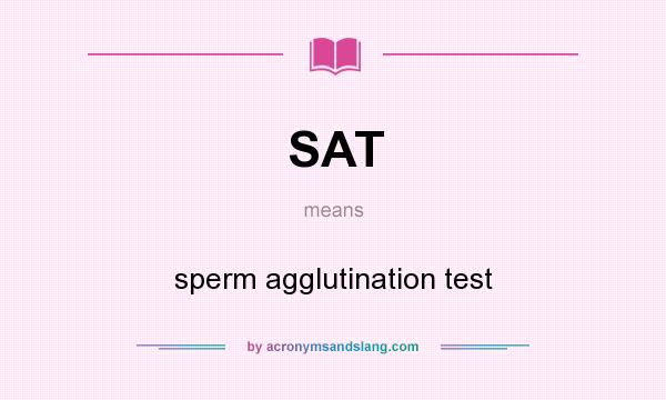 What does SAT mean? It stands for sperm agglutination test