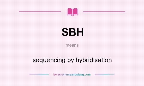 What does SBH mean? It stands for sequencing by hybridisation