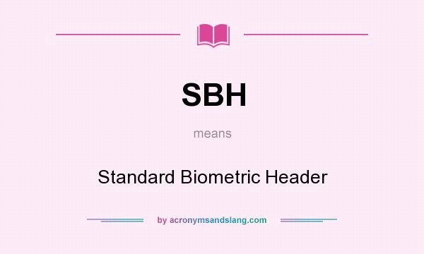 What does SBH mean? It stands for Standard Biometric Header