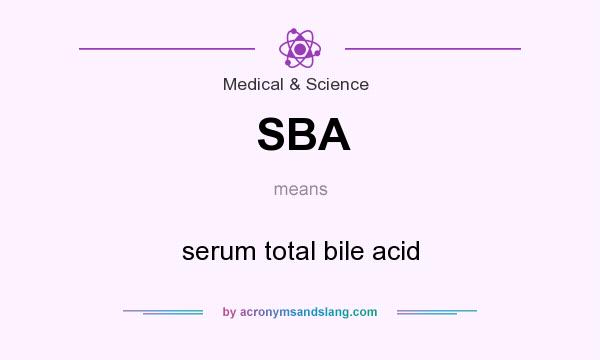 What does SBA mean? It stands for serum total bile acid