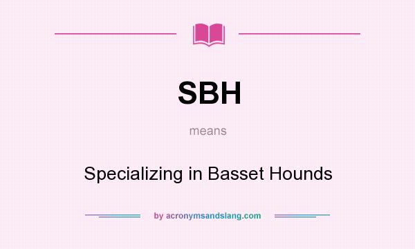 What does SBH mean? It stands for Specializing in Basset Hounds