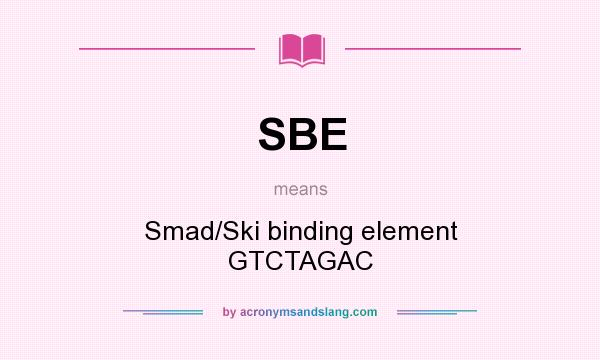 What does SBE mean? It stands for Smad/Ski binding element GTCTAGAC