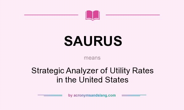 What does SAURUS mean? It stands for Strategic Analyzer of Utility Rates in the United States