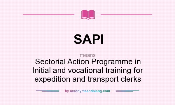 What does SAPI mean? It stands for Sectorial Action Programme in Initial and vocational training for expedition and transport clerks