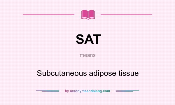 What does SAT mean? It stands for Subcutaneous adipose tissue