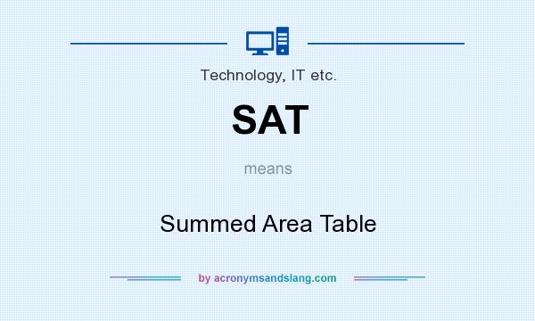 What does SAT mean? It stands for Summed Area Table