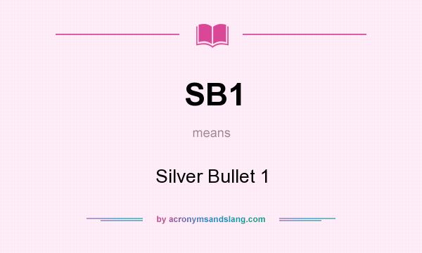 What does SB1 mean? It stands for Silver Bullet 1
