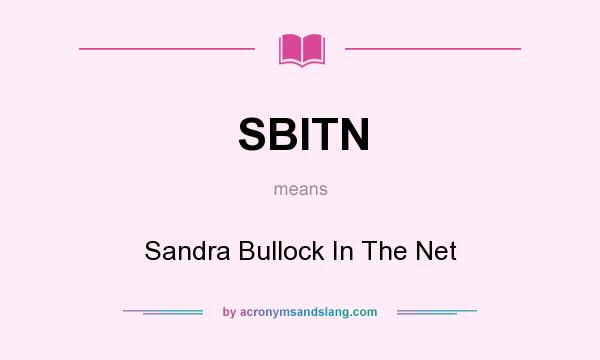 What does SBITN mean? It stands for Sandra Bullock In The Net