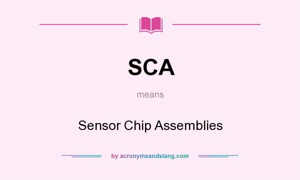 What does SCA mean? It stands for Sensor Chip Assemblies