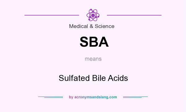 What does SBA mean? It stands for Sulfated Bile Acids