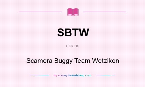 What does SBTW mean? It stands for Scamora Buggy Team Wetzikon