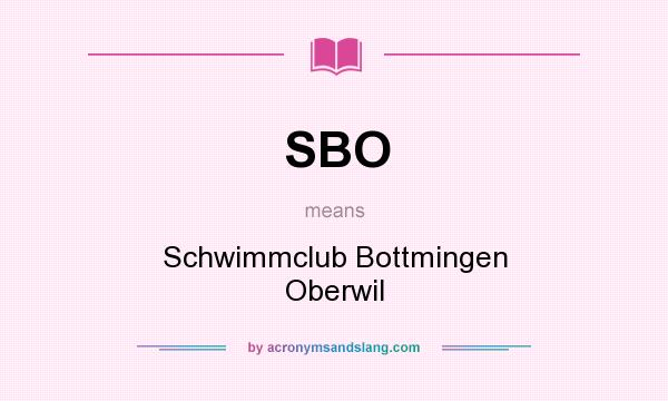 What does SBO mean? It stands for Schwimmclub Bottmingen Oberwil