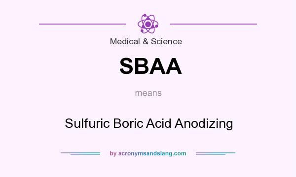 What does SBAA mean? It stands for Sulfuric Boric Acid Anodizing