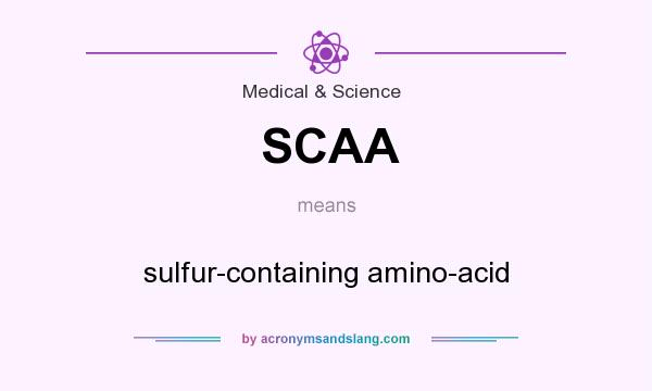 What does SCAA mean? It stands for sulfur-containing amino-acid