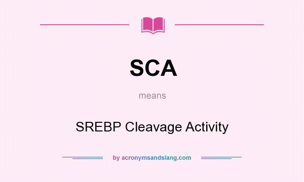 What does SCA mean? It stands for SREBP Cleavage Activity