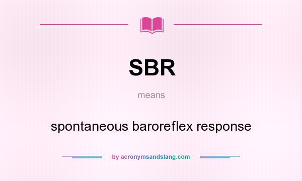 What does SBR mean? It stands for spontaneous baroreflex response