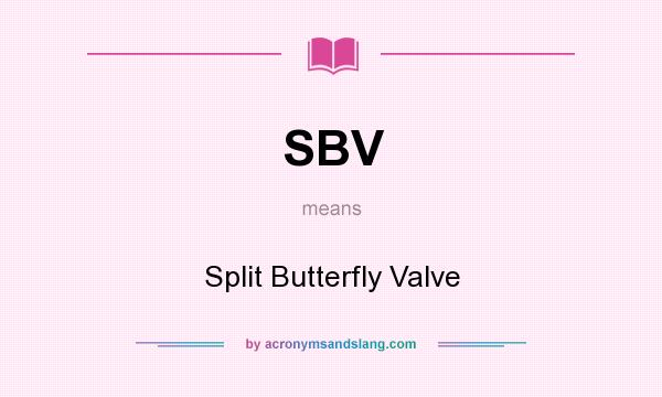 What does SBV mean? It stands for Split Butterfly Valve