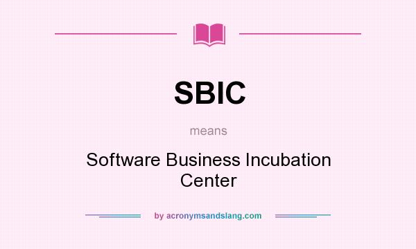 What does SBIC mean? It stands for Software Business Incubation Center