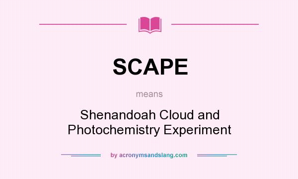 What does SCAPE mean? It stands for Shenandoah Cloud and Photochemistry Experiment