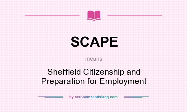 What does SCAPE mean? It stands for Sheffield Citizenship and Preparation for Employment
