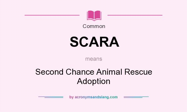 What does SCARA mean? It stands for Second Chance Animal Rescue Adoption