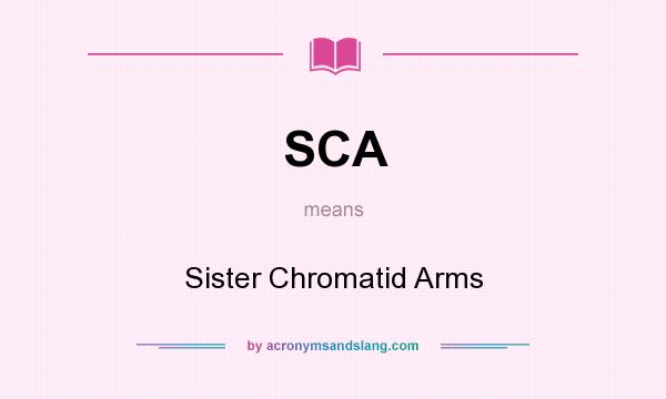 What does SCA mean? It stands for Sister Chromatid Arms